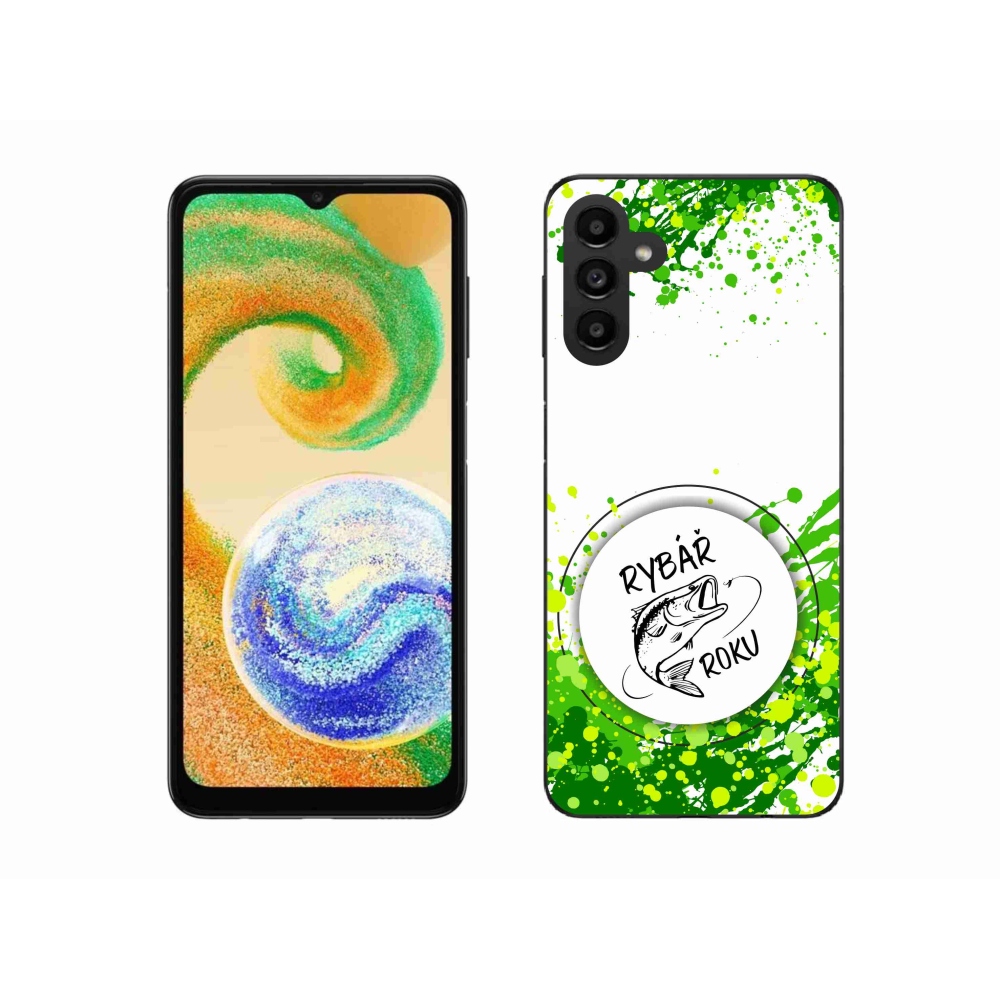 Gélový kryt mmCase na Samsung Galaxy A04s (164.7x76.7x9.1mm) - rybár roka biele pozadie