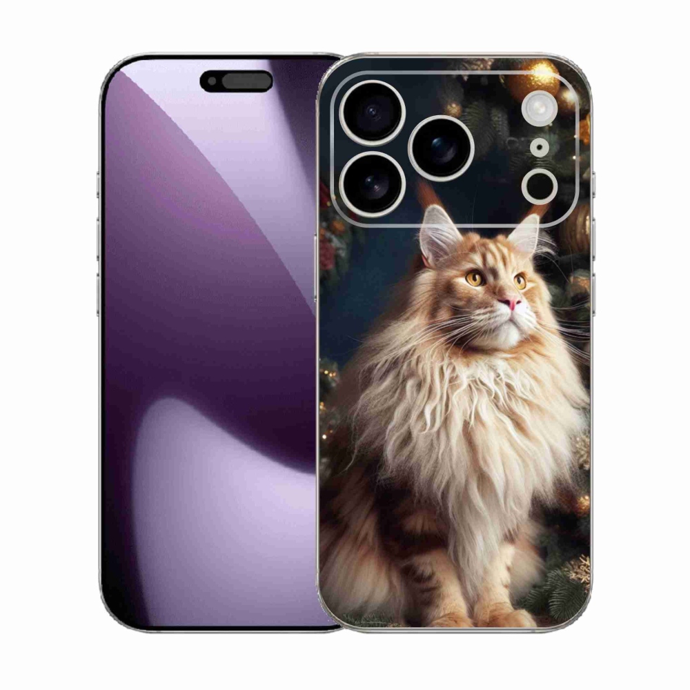 Gélový kryt mmCase na iPhone 17 Pro - mačka pri stromčeku