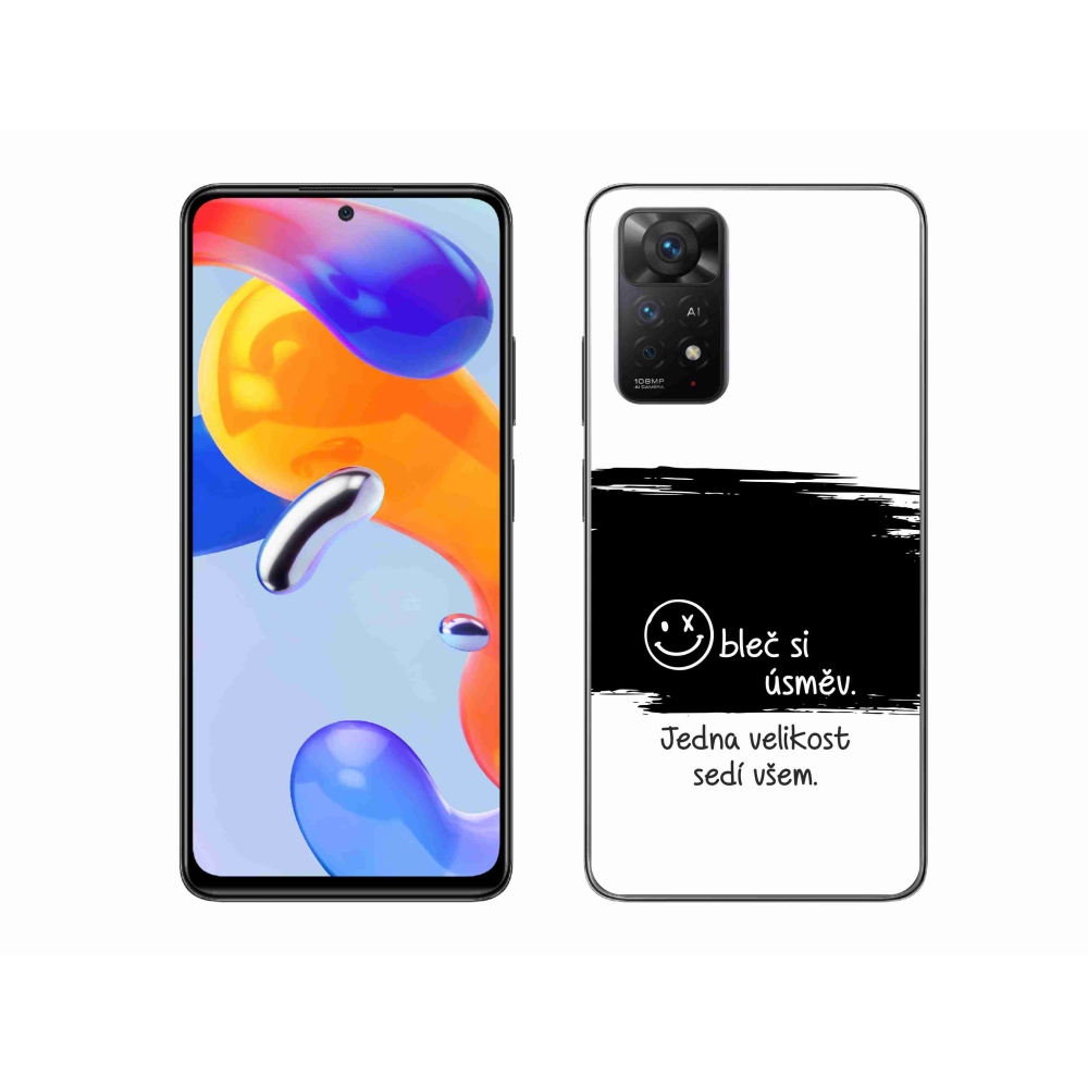 Gélový kryt mmCase na Xiaomi Redmi Note 11 Pro 4G/5G - vtipný text 8 čiernobiele pozadie