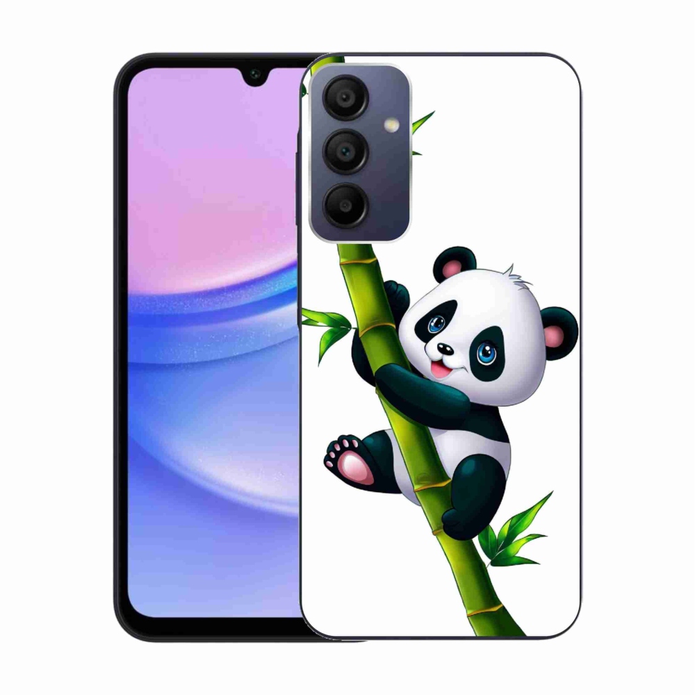 Gélový kryt mmCase na Samsung Galaxy A15 4G/5G - panda na bambuse