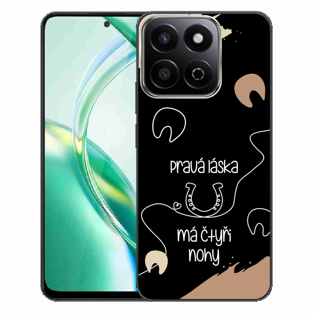 Gélový kryt mmCase na Honor 200 Smart 5G - konský motív čierne pozadie