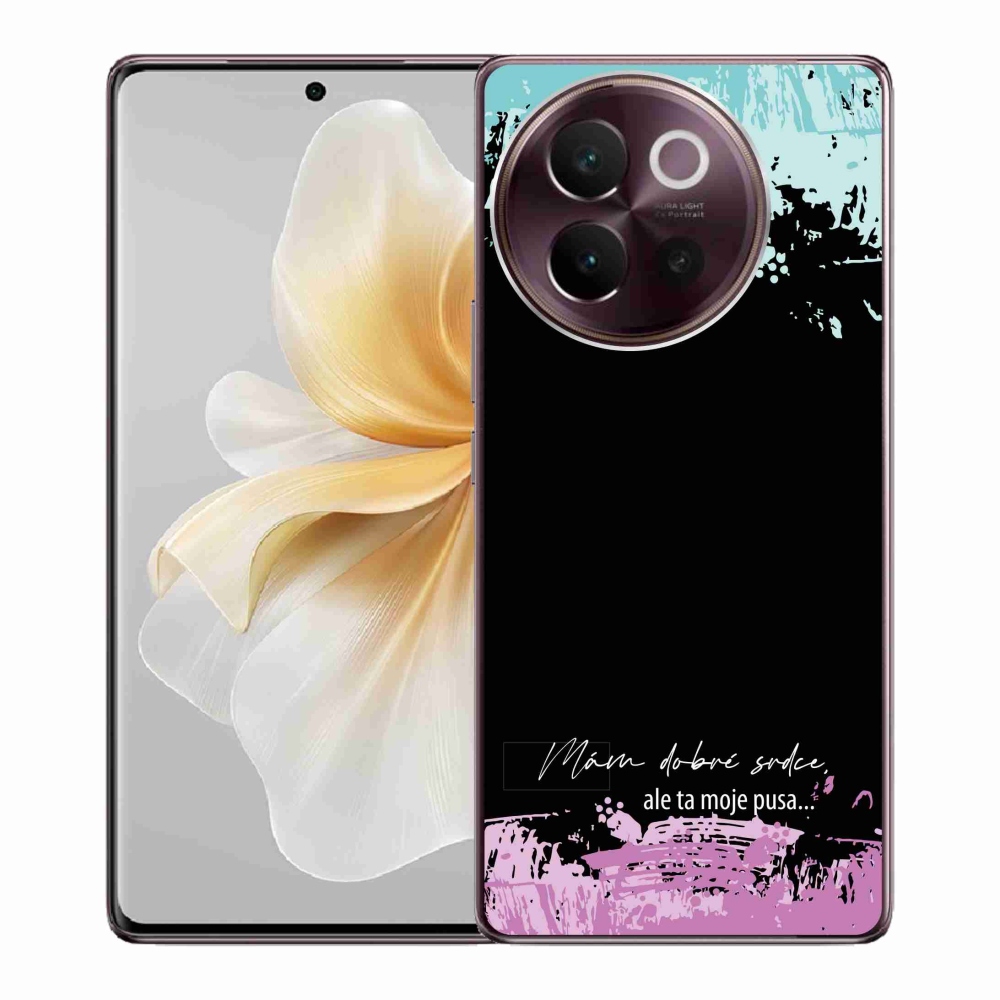 Gélový kryt mmCase na Vivo V40 Lite 5G - vtipný text 3 čierne pozadie