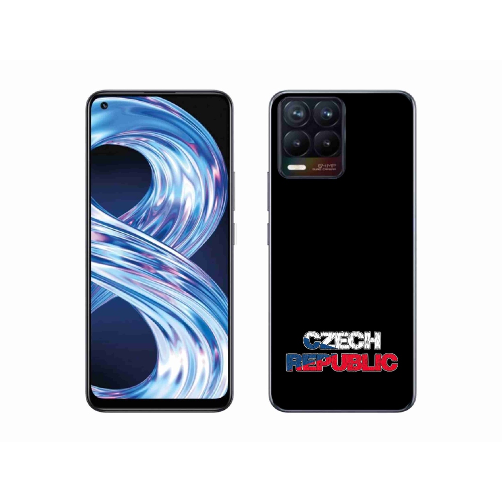 Gélový kryt mmCase na Realme 8 4G - Czech Republic čierne pozadie