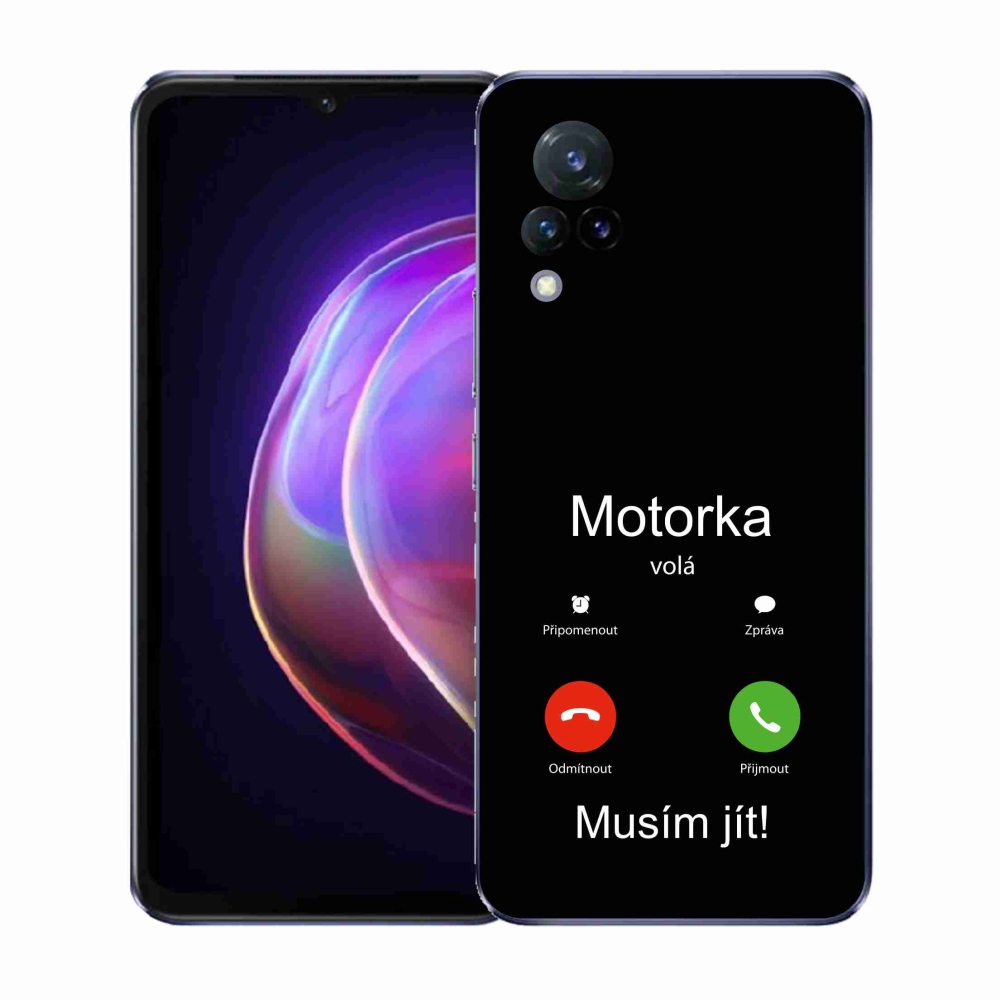Gélový kryt mmCase na Vivo V21 4G/5G - motorka volá čierne pozadie