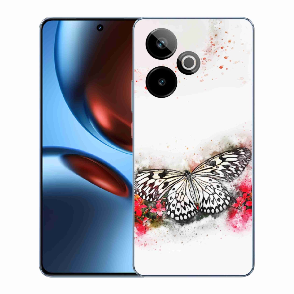 Gélový kryt mmCase na Realme GT 7 5G/GT 7T 5G - čiernobiely motýľ