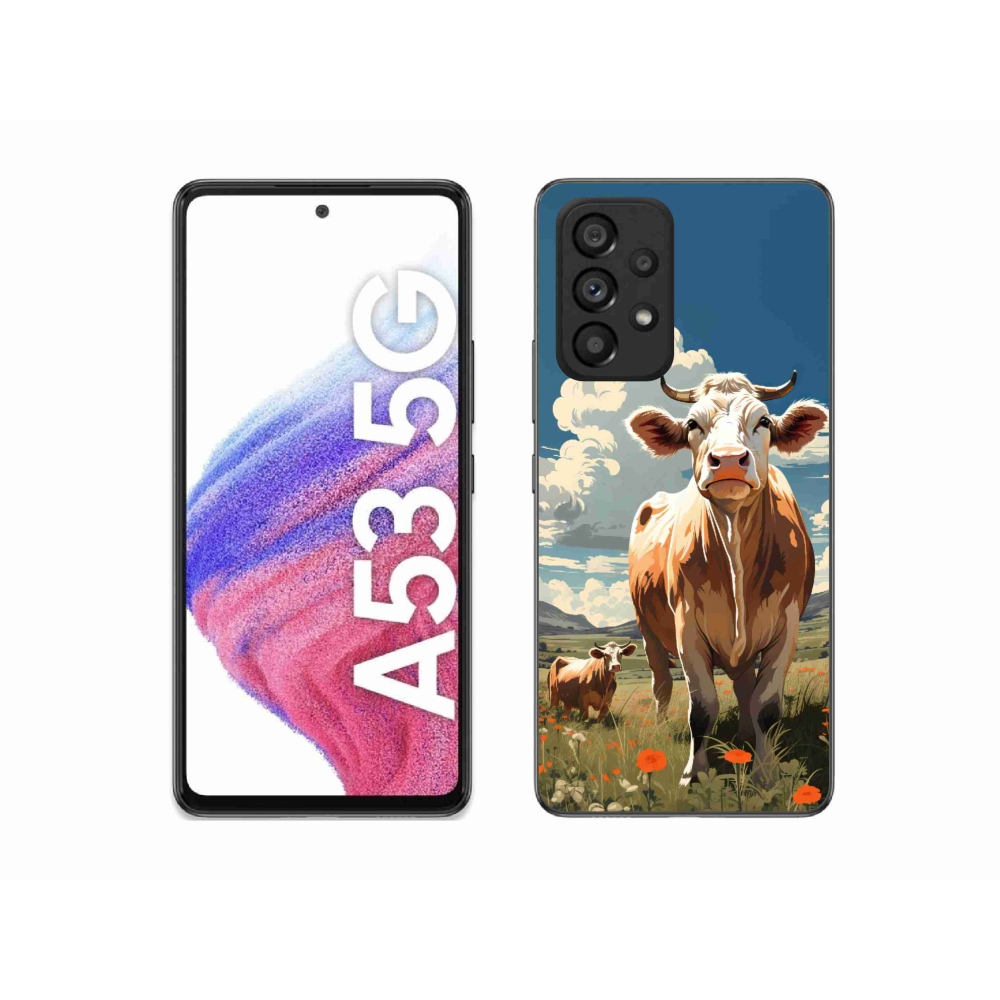 Gélový kryt mmCase na Samsung Galaxy A53 5G - kravy na lúke