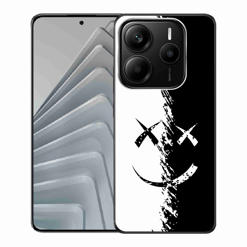 Gélový kryt mmCase na Xiaomi Redmi Note 14 5G - černobílý smajlík