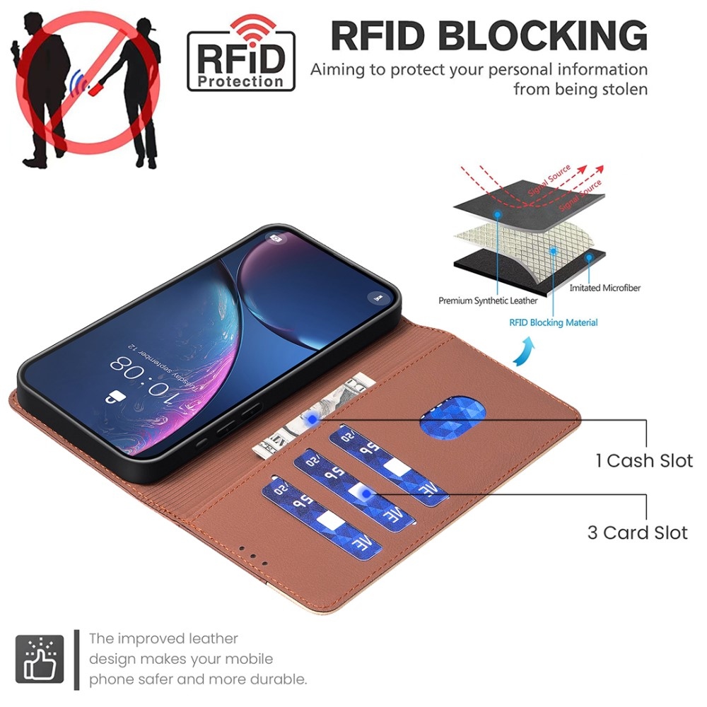 BNF DUO knižkové púzdro na Xiaomi Redmi Note 14 Pro - hnedé