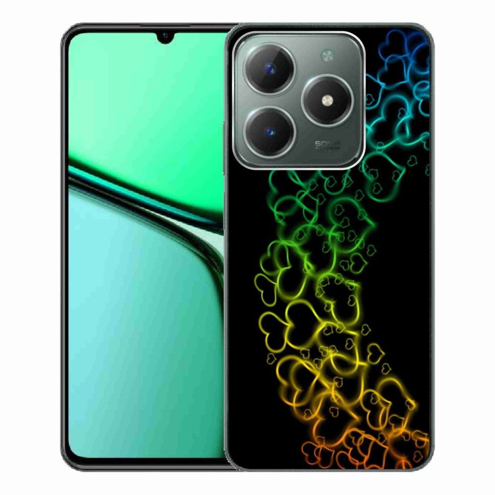 Gélový kryt mmCase na Realme C61 - farebné srdiečka
