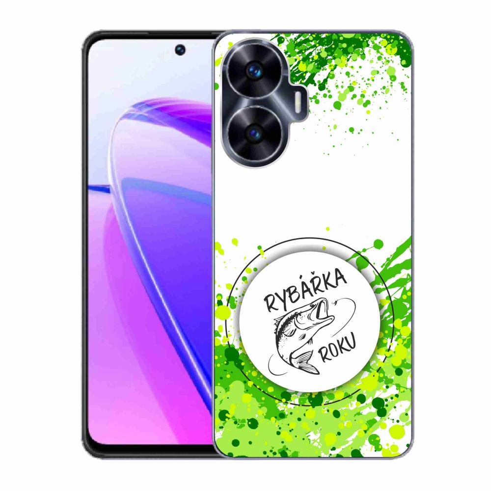 Gélový kryt mmCase na Realme C55 - rybárka roku biele pozadie