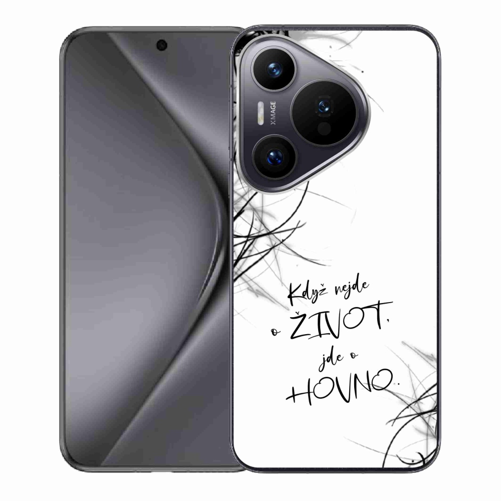 Gélový kryt mmCase na Huawei Pura 70 - vtipný text 16 biele pozadie