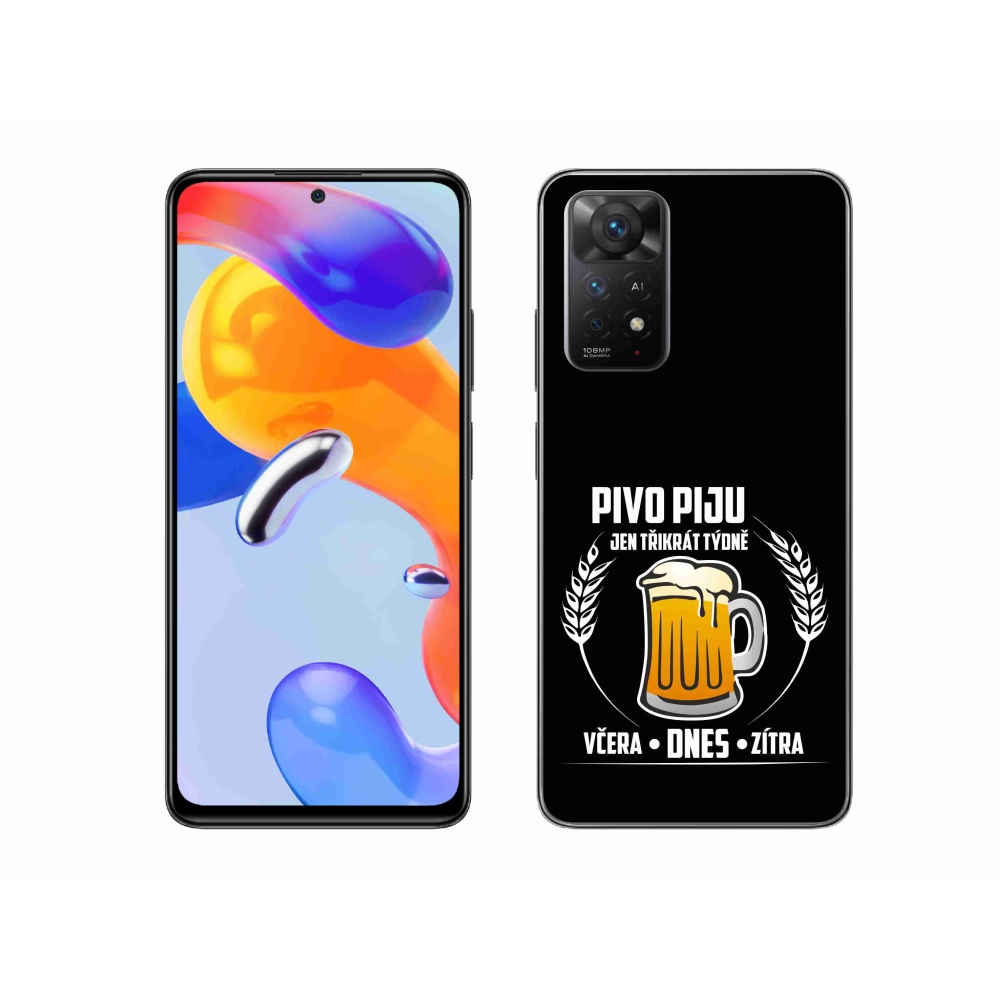 Gélový kryt mmCase na Xiaomi Redmi Note 11 Pro 4G/5G - pivný motív čierne pozadie