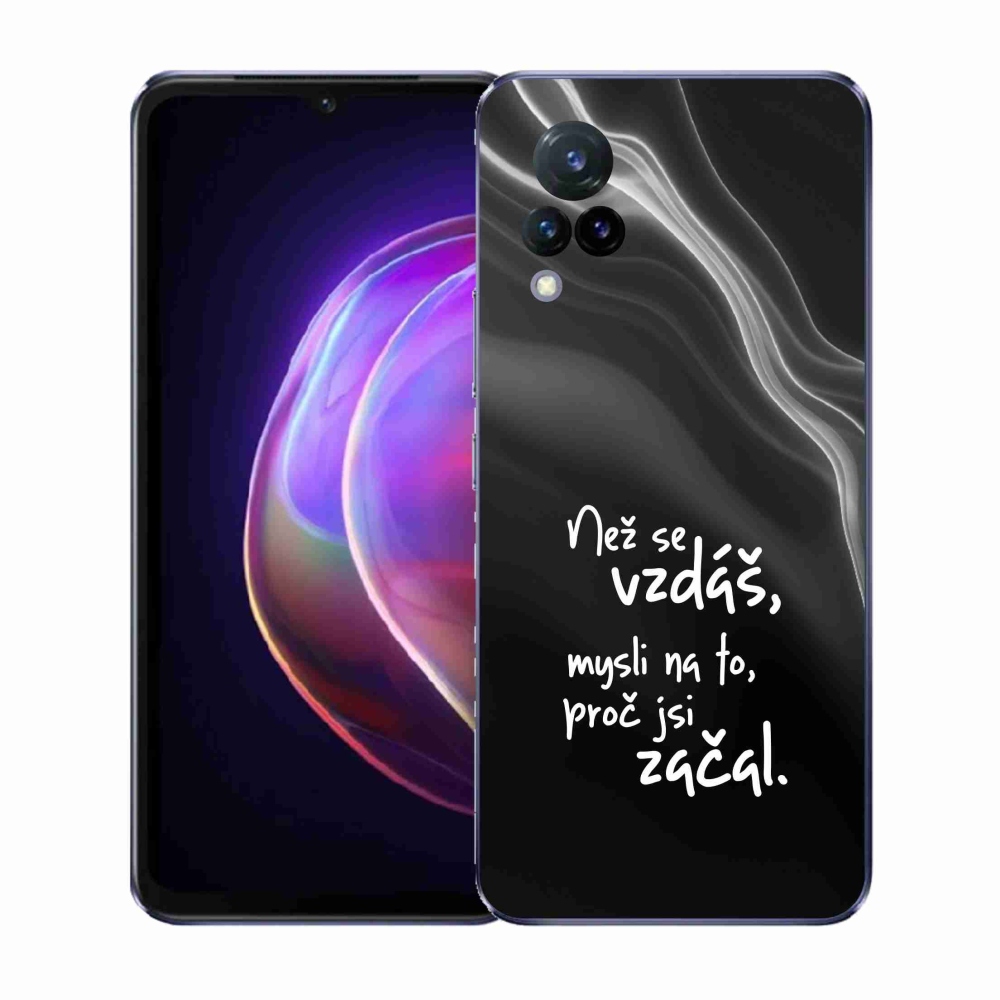 Gélový kryt mmCase na Vivo V21 4G/5G - citát 2 čierne pozadie