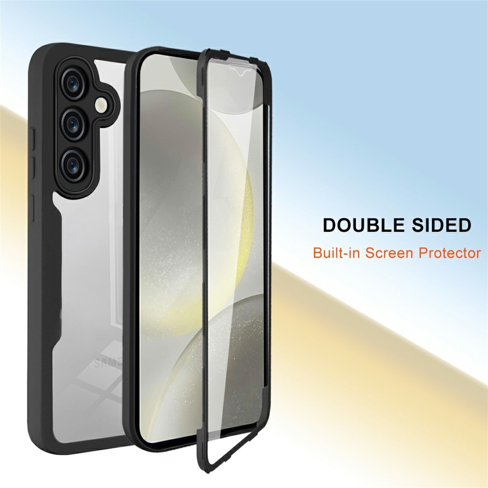 Acryl gélový obal s rámčekom pre ochranou displeja na Samsung Galaxy S25 FE - čierny