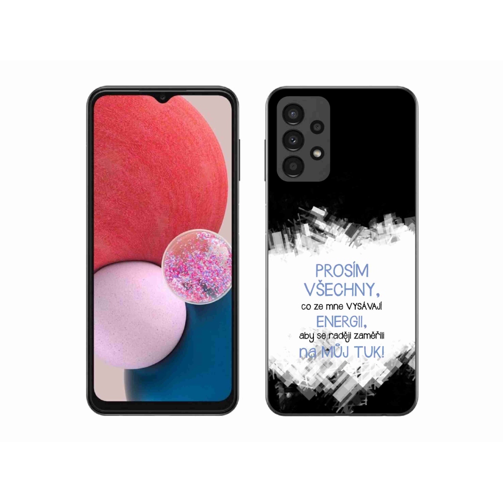 Gélový kryt mmCase na Samsung Galaxy A13 4G - vtipný text 1 modrý