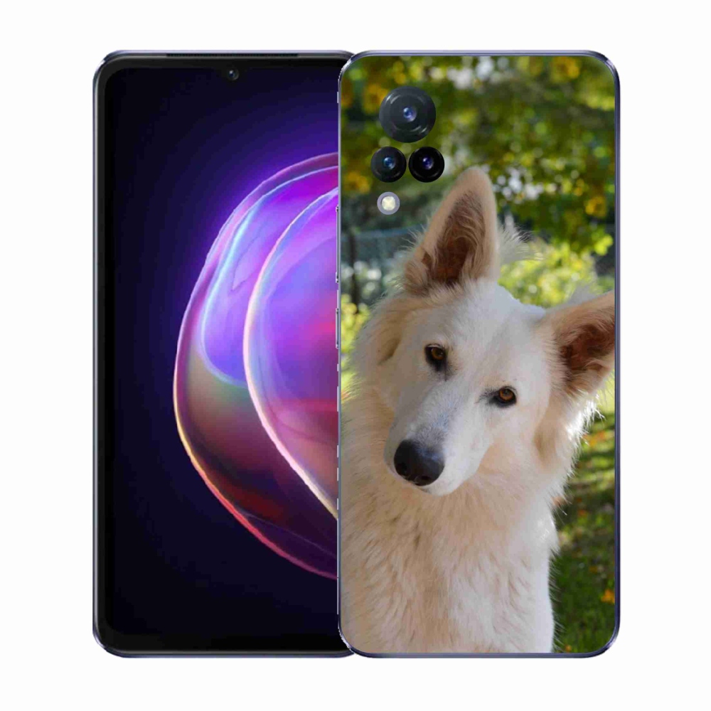Gélový kryt mmCase na Vivo V21 4G/5G - biely švajčiarsky ovčiak 1