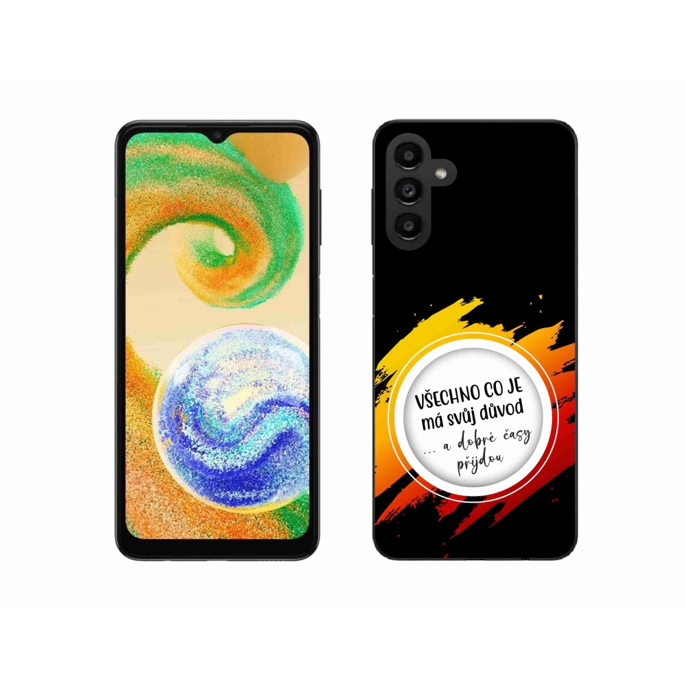 Gélový kryt mmCase na Samsung Galaxy A04s (164.7x76.7x9.1mm) - citát 3 čierne pozadie