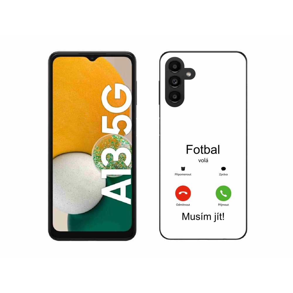 Gélový kryt mmCase na Samsung Galaxy A13 5G - futbal volá biele pozadie