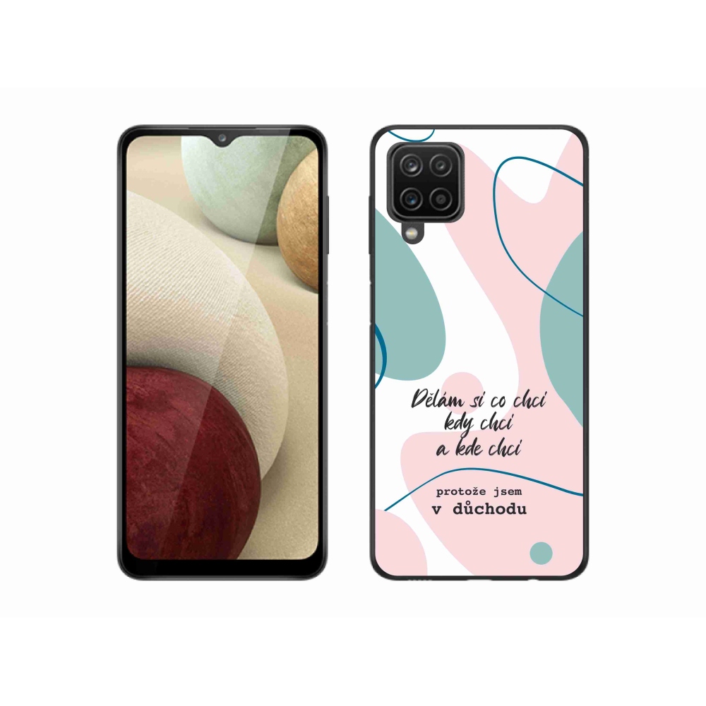 Gélový kryt mmCase na Samsung Galaxy A12 - vtipný text 10 biele pozadie
