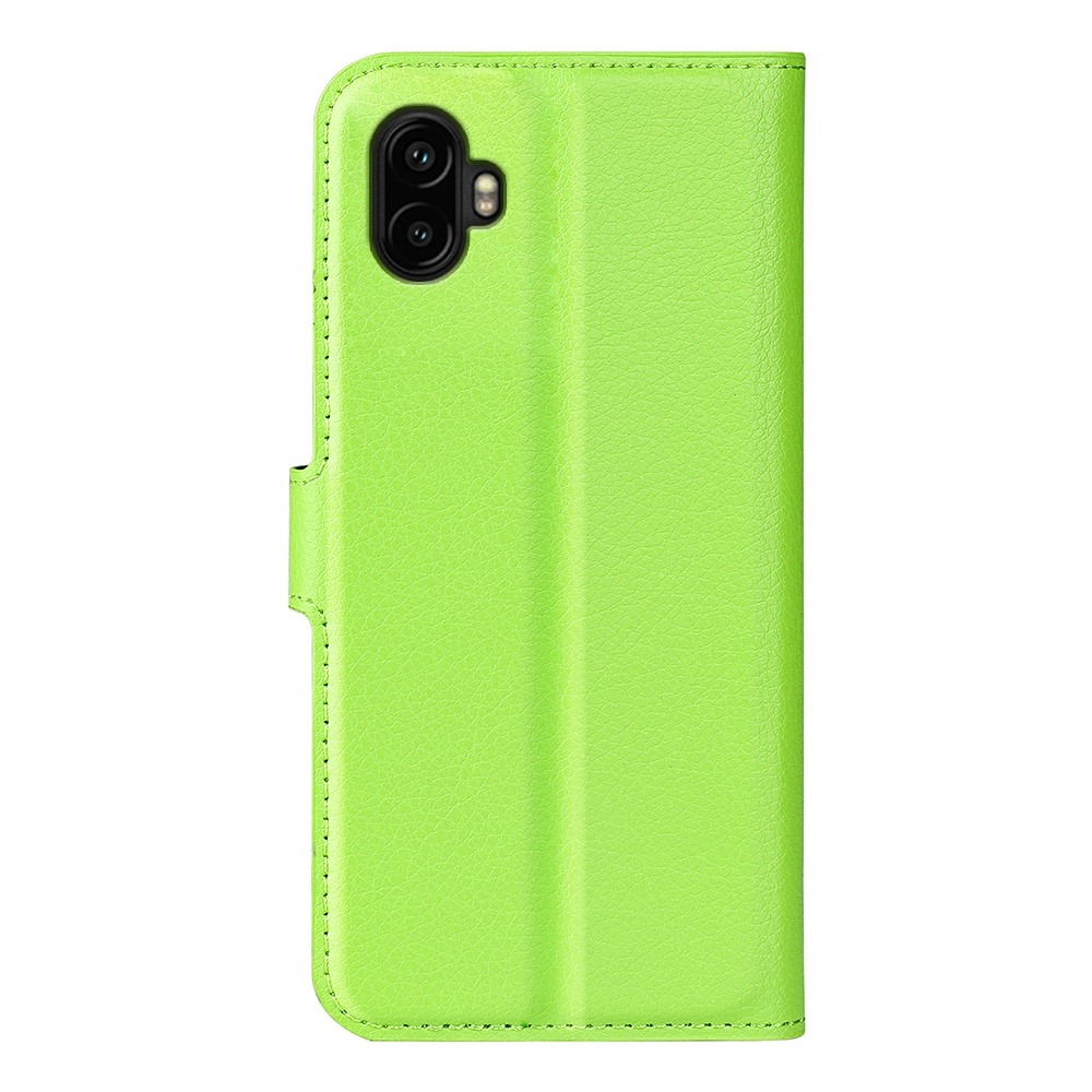 Litchi knižkové púzdro na Samsung Galaxy Xcover 7 Pro - zelené