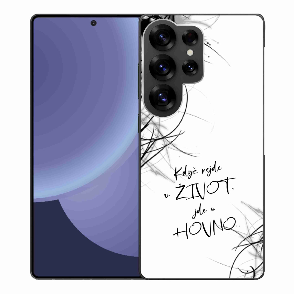 Gélový kryt mmCase na Samsung Galaxy S25 Ultra - vtipný text 16 biele pozadie