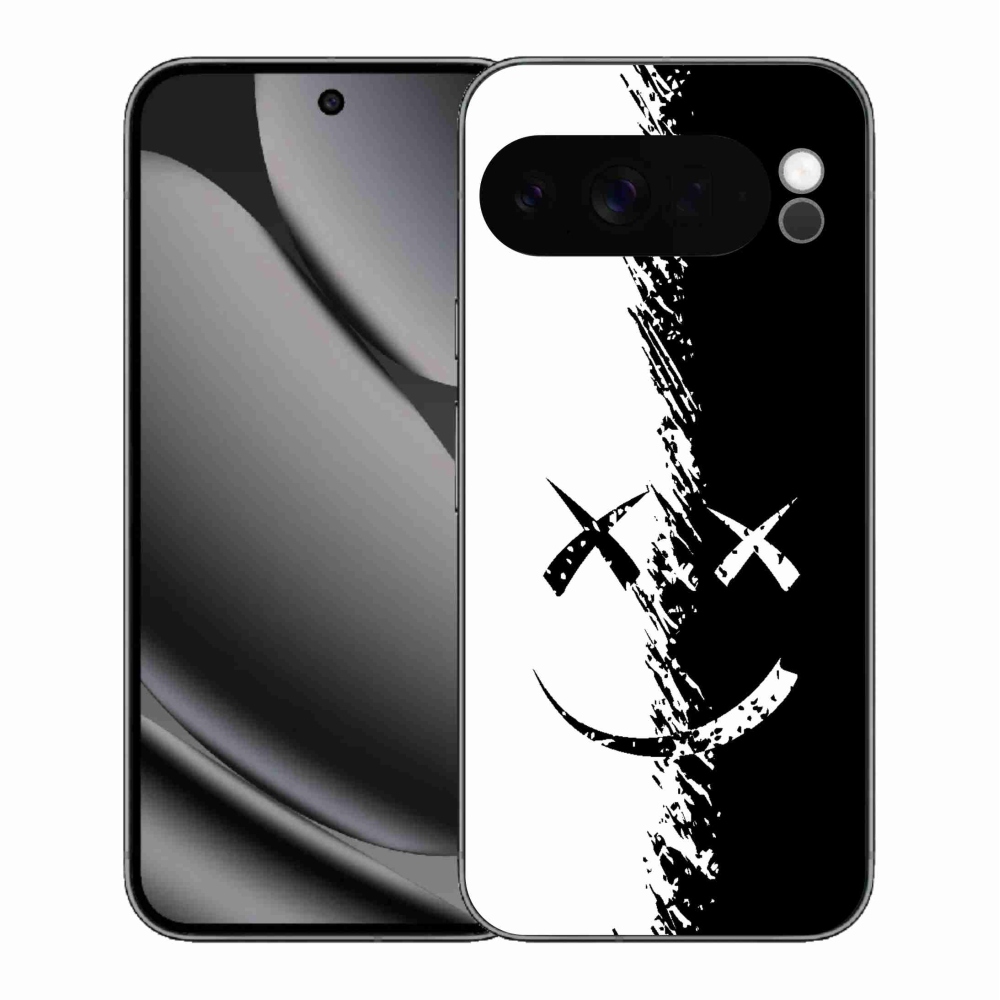 Gélový kryt mmCase na Google Pixel 10 Pro XL - čiernobiely smajlík