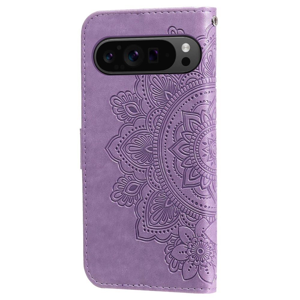 Mandala knižkové puzdro na Google Pixel 10 Pro XL/Pixel 9 Pro XL - fialové