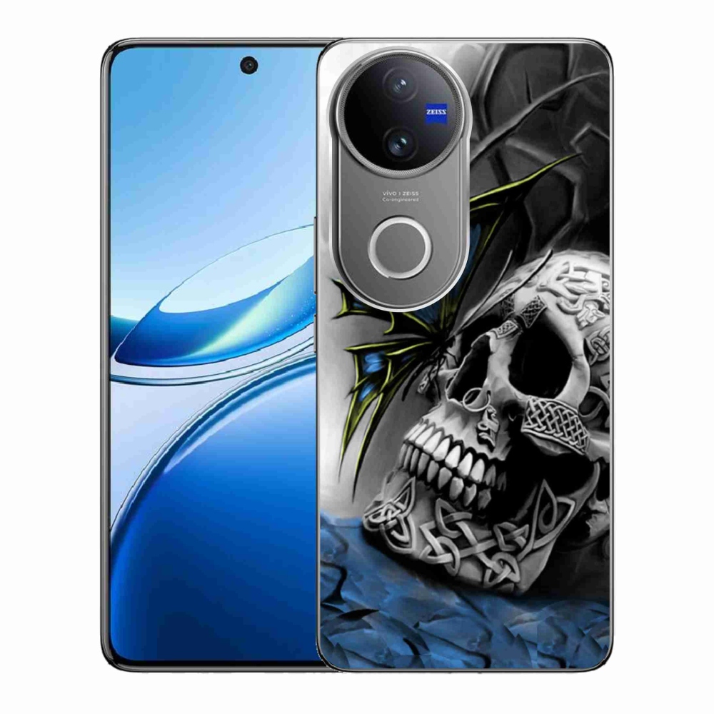 Gélový kryt mmCase na Vivo V50 5G - motýľ a lebka