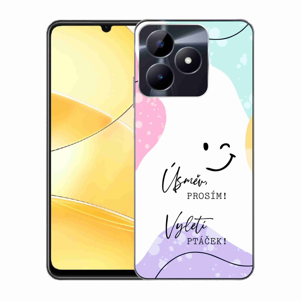 Gélový kryt mmCase na Realme C51/C53 - vtipný text 4 biele pozadie