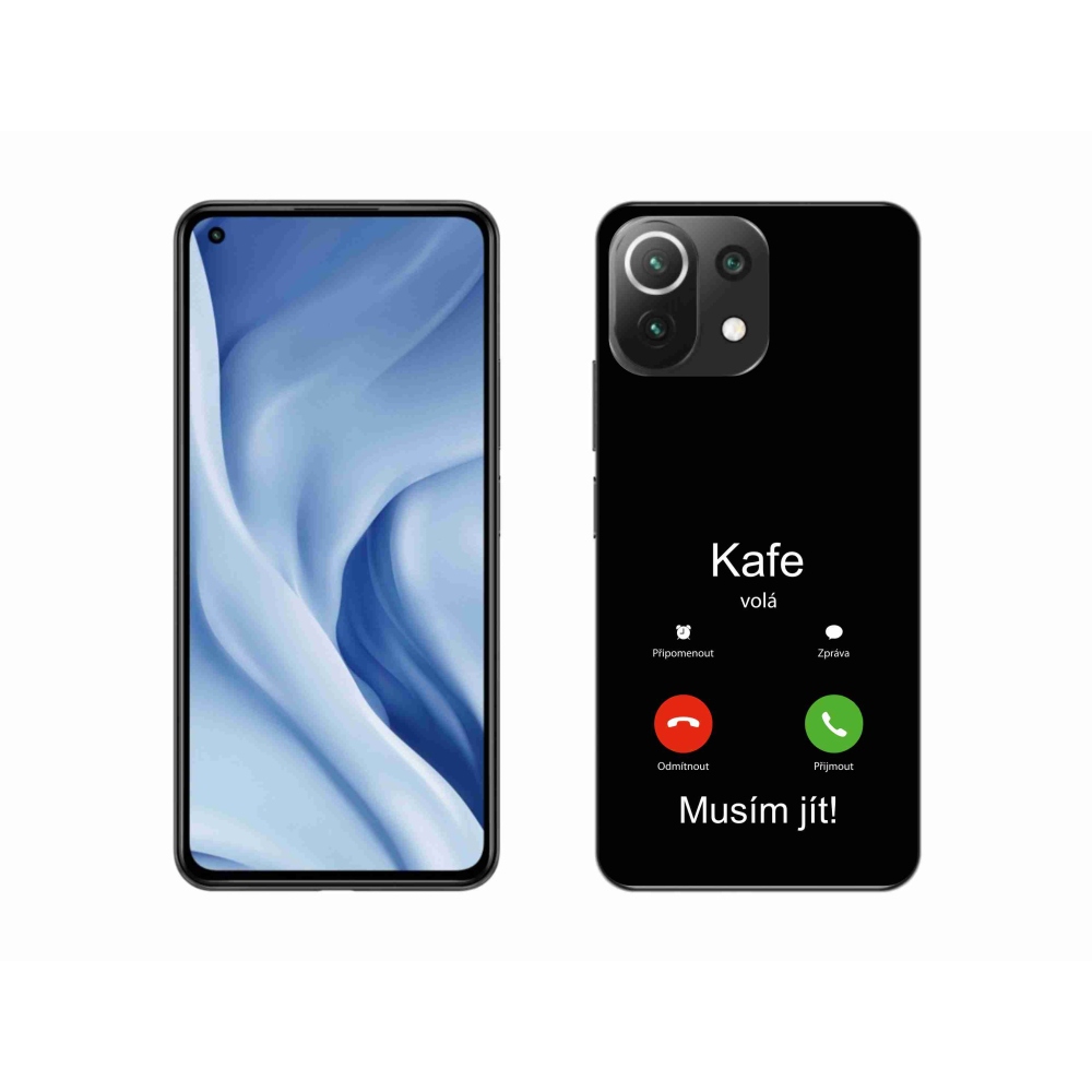 Gélový kryt mmCase na Xiaomi 11 Lite 5G NE - káva volá čierne pozadie