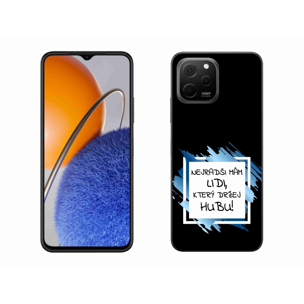 Gélový kryt mmCase na Huawei Nova Y61 - vtipný text 7 bieločierne pozadie