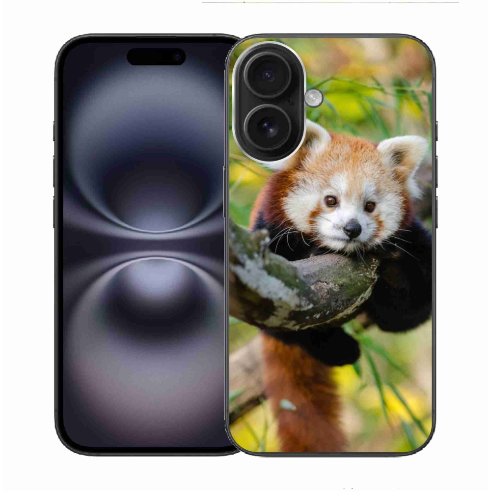 Gélový kryt mmCase na iPhone 16 - panda červená