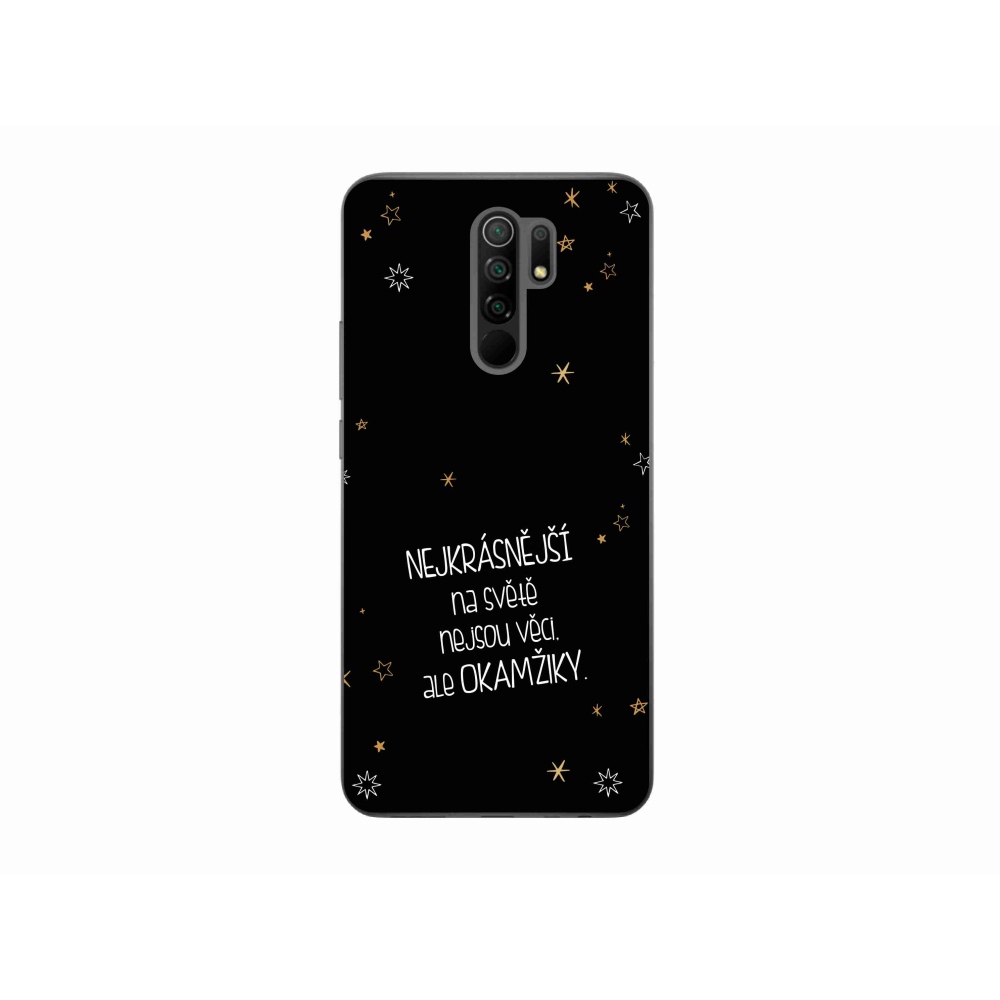 Gélový kryt mmCase na Xiaomi Redmi 9 - citát 4 čierne pozadie