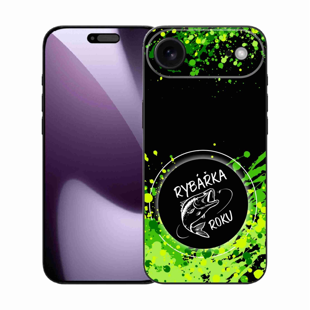 Gélový kryt mmCase na iPhone 17 Air - rybárka roku čierne pozadie