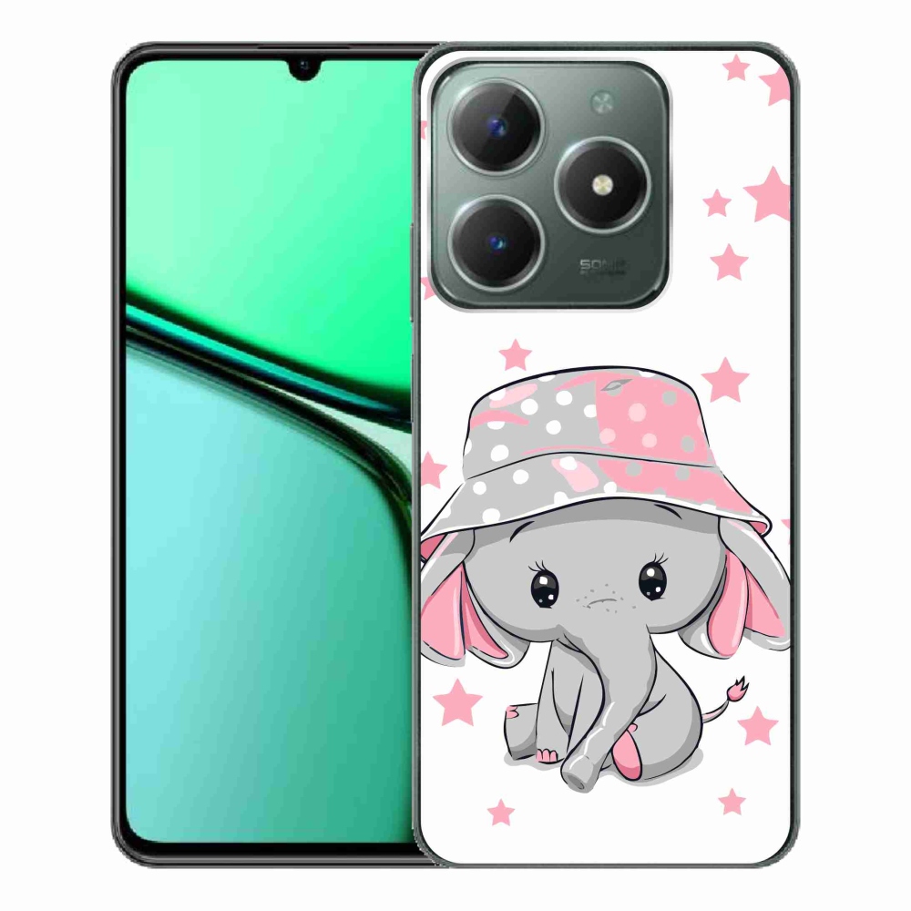 Gélový kryt mmCase na Realme C61 - ružový slon