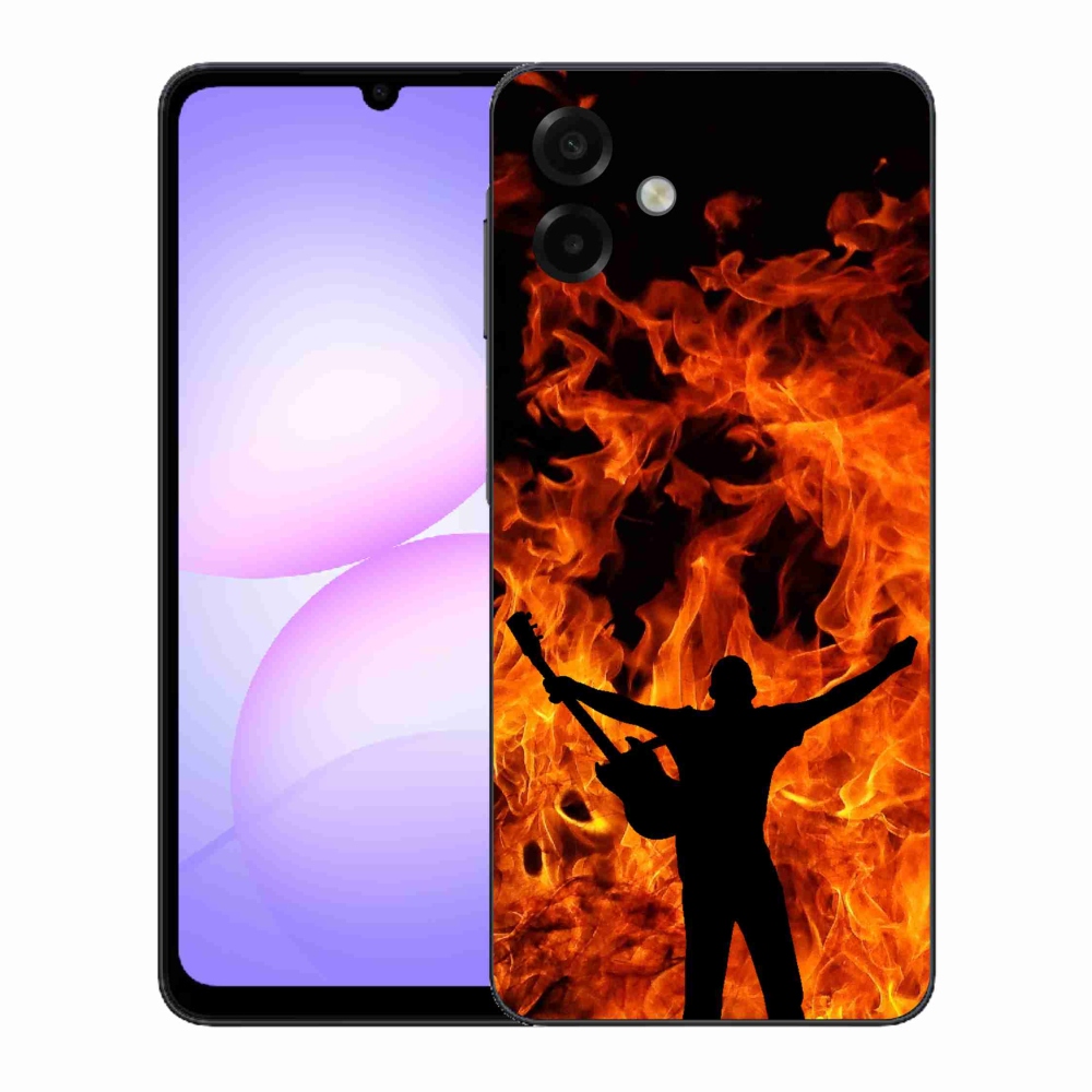 Gélový kryt mmCase na Samsung Galaxy A07 4G - muzikant a oheň