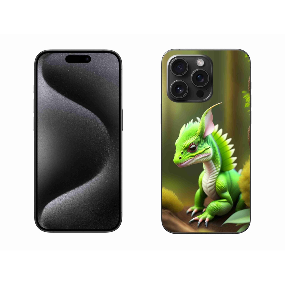 Gélový kryt mmCase na iPhone 15 Pro Max - zelený dráčik