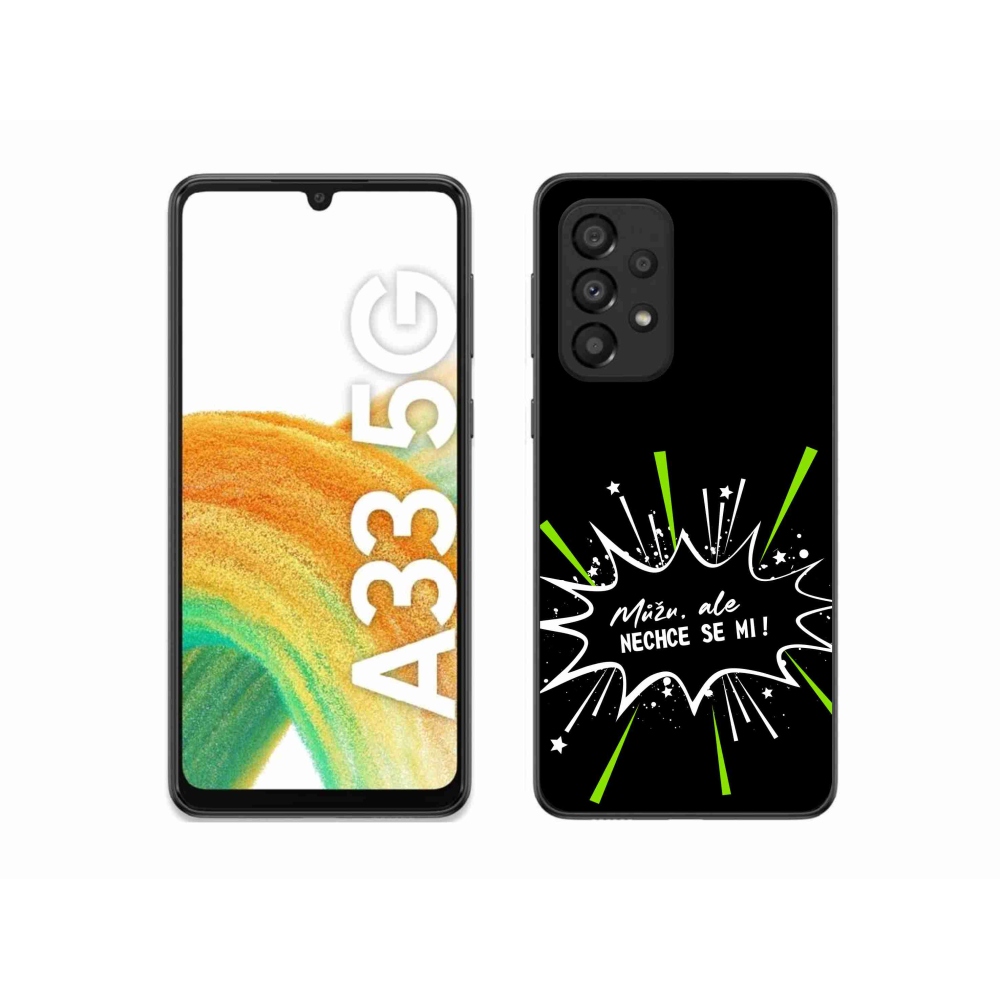 Gélový kryt mmCase na Samsung Galaxy A33 5G - vtipný text 11 čierne pozadie