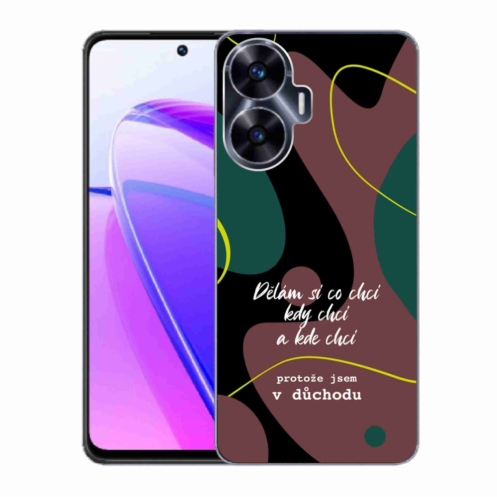 Gélový kryt mmCase na Realme C55 - vtipný text 10 čierne pozadie