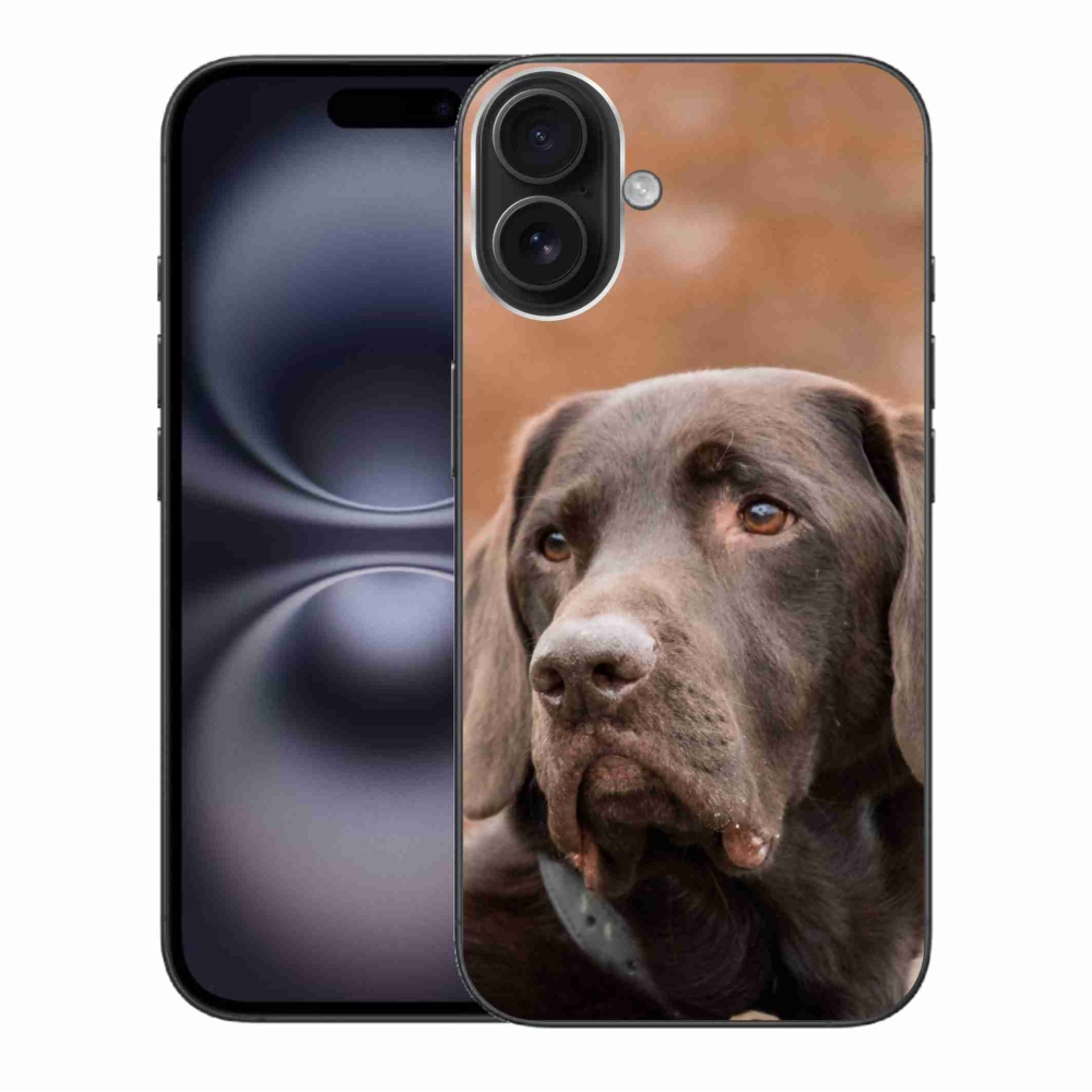 Gélový obal mmCase na iPhone 16 Plus - hnedý labrador