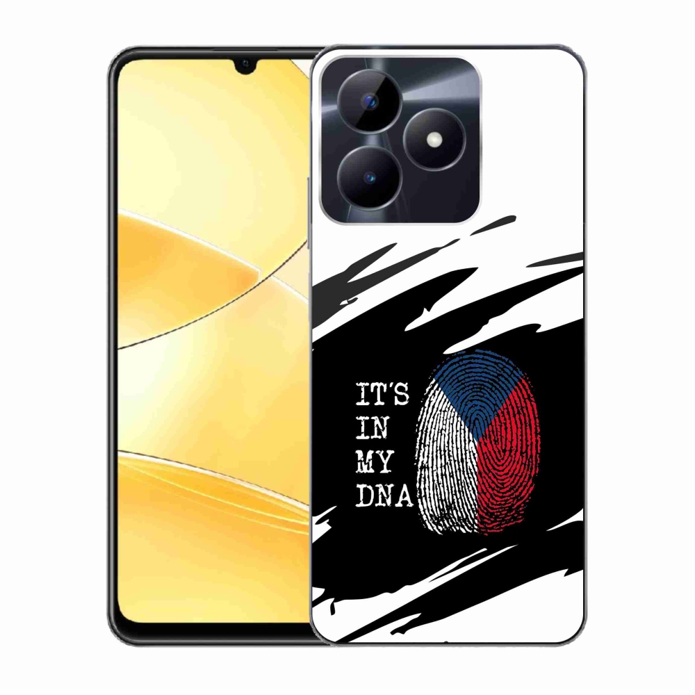 Gélový kryt mmCase na Realme C51/C53 - vlajka odtlačok prsta čiernobiele pozadie