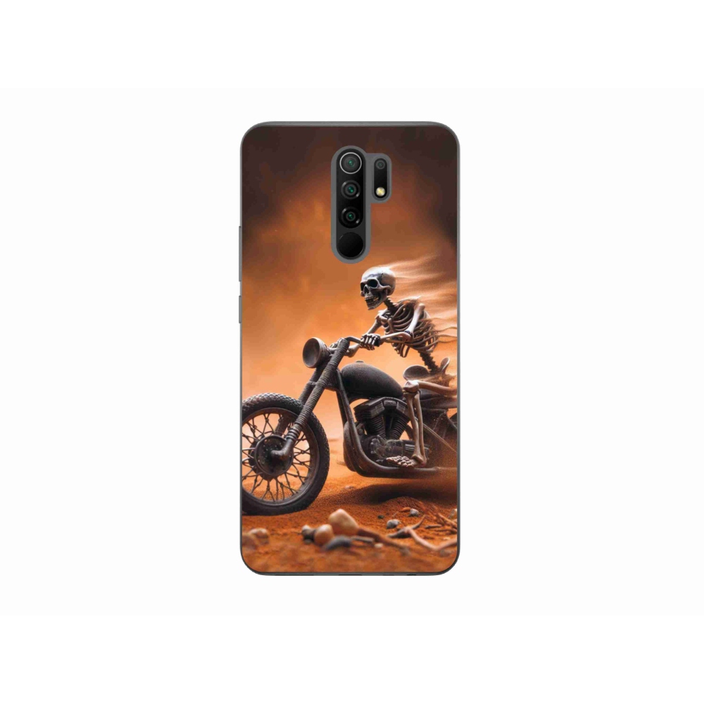 Gélový kryt mmCase na Xiaomi Redmi 9 - kostra na motorke