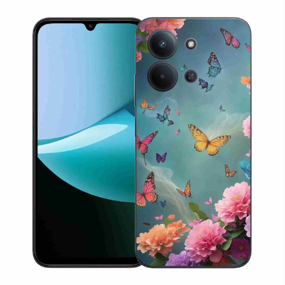 Gélový kryt mmCase na Xiaomi Redmi 15C 4G (171mm)/Poco C85 4G (171mm) - farebné kvety a motýle