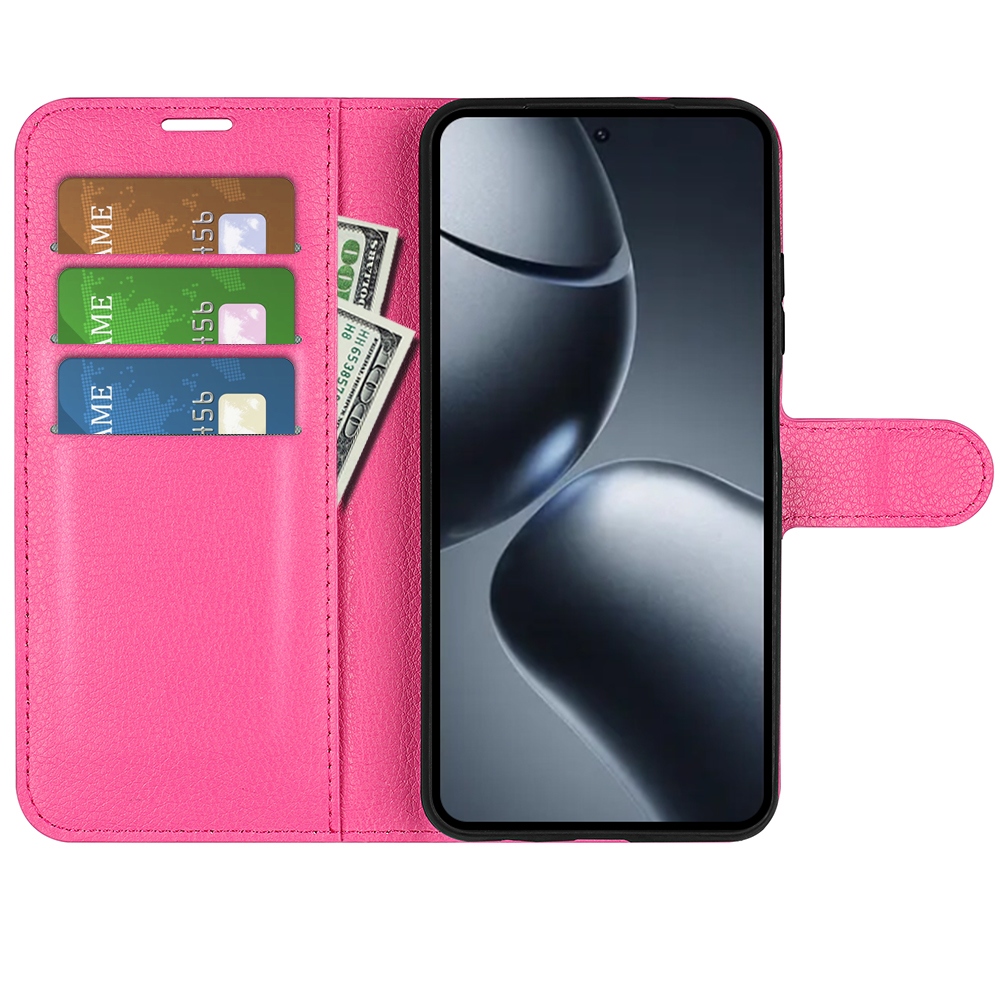 Litchi knižkové púzdro na Xiaomi 15T Pro - rose