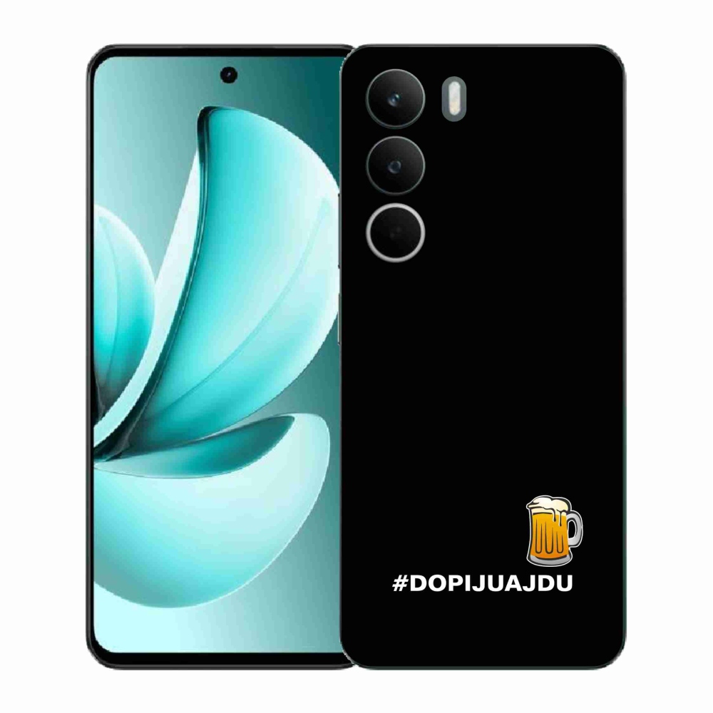 Gélový kryt mmCase na Realme C71 - pivný motív 1 čierne pozadie