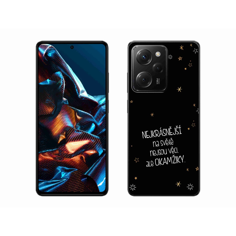 Gélový kryt mmCase na Xiaomi Poco X5 Pro 5G - citát 4 čierne pozadie