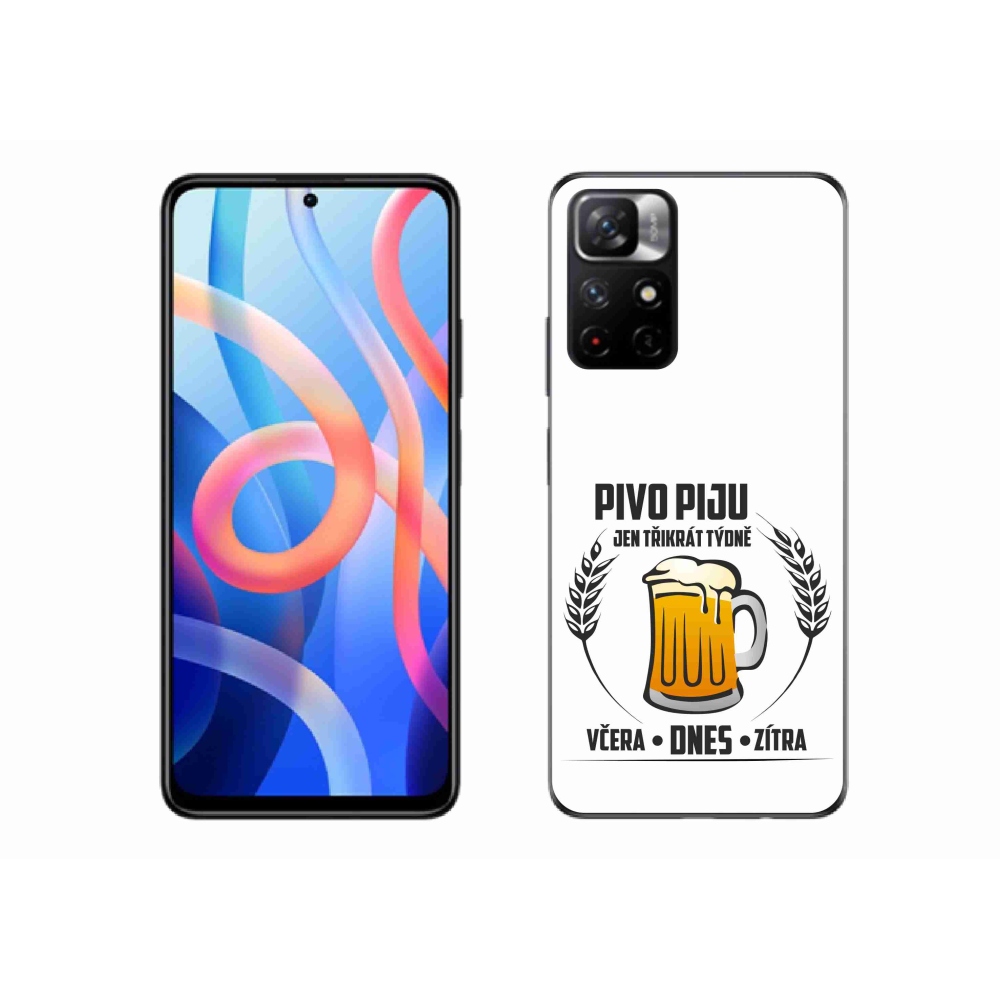 Gélový kryt mmCase na Xiaomi Poco M4 Pro 5G - pivný motív biele pozadie