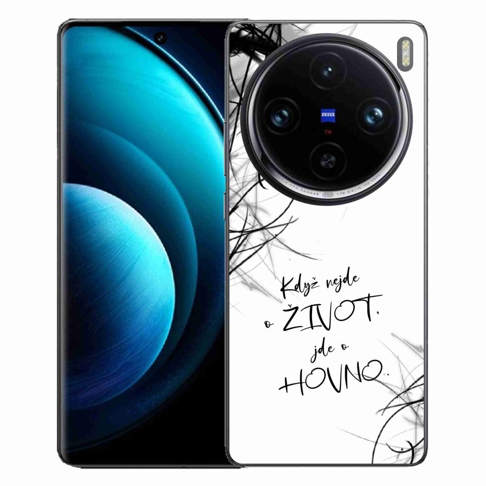 Gélový kryt mmCase na Vivo X100 Pro 5G - vtipný text 16 biele pozadie