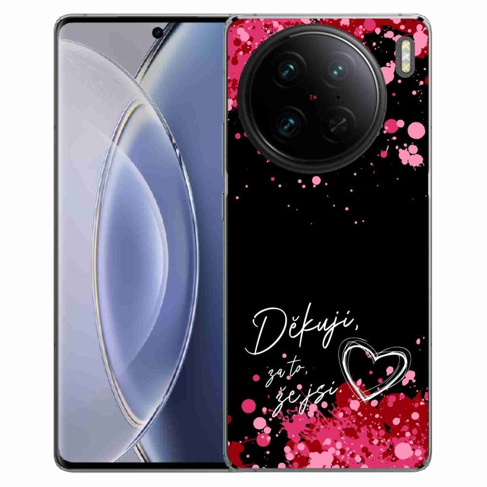 Gélový kryt mmCase na Vivo X90 Pro - zamilovaný text 2 čierne pozadie