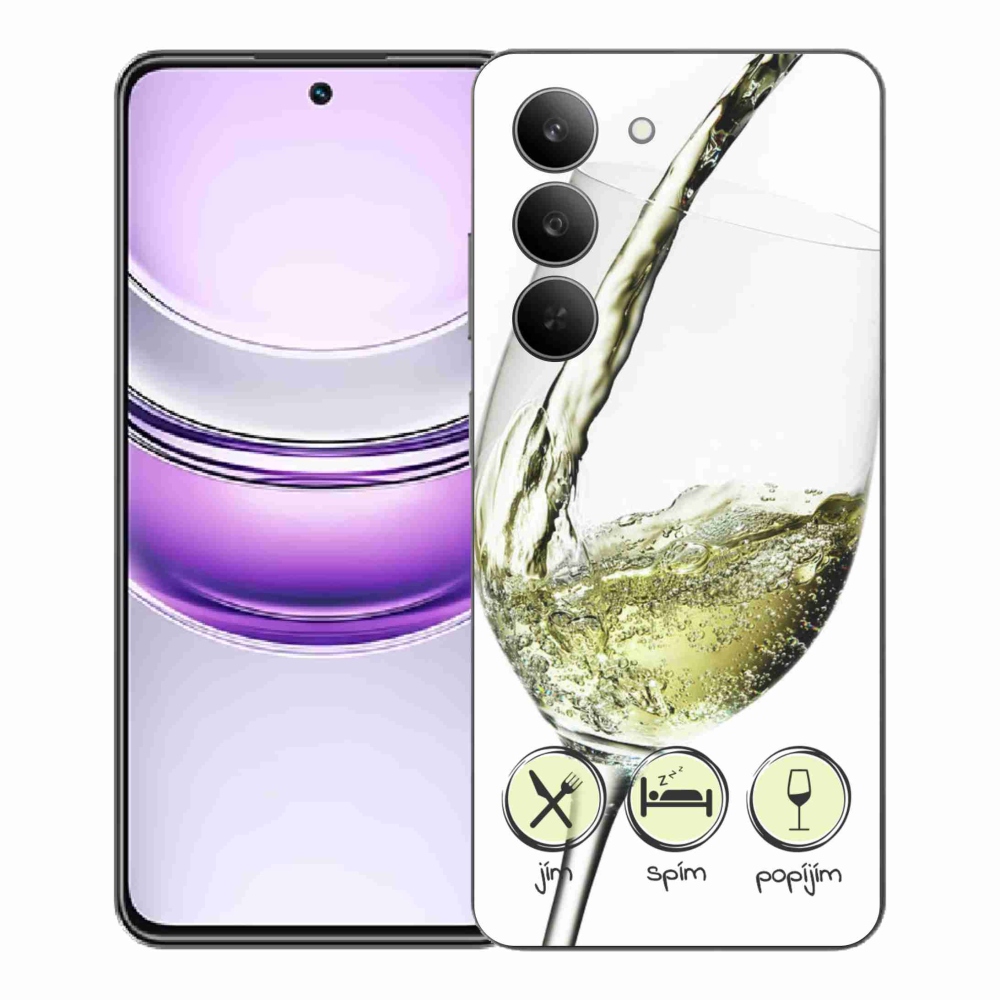 Gélový kryt mmCase na Realme 14x 5G - pohár vína bielej